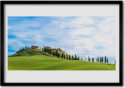 Produktbild von Bild 70x50 MDF-Rahmen Wandkunst Wiese Bäume Landschaft