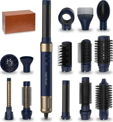 Obrázok produktu pre Cecotec Bamba CeramicCare 14in1 AirGlam Blue, Multistylingová kulma, Teplé, Modrá, Hák na zavesenie, 1400 W, AC