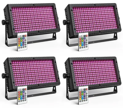 Obrázek produktu pro LED osvětlení pro osvětlení stěn – 60W, DMX512, světelný panel – 288 RGB LED – efekt stroboskopu – 10 kanálů – sada 4 kusů s konektorem pro EU zásuvku
