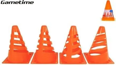 Produktbild von Satz mit 4 orangefarbenen Sportkegeln