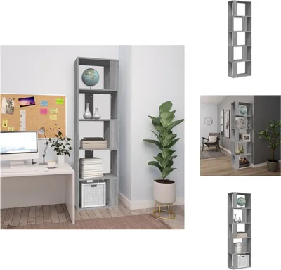 Zdjęcie produktu dla vidaXL Regał na książki Sonoma szary 45x24x160 cm Materiał drewnopochodny - Regały i półki na książki