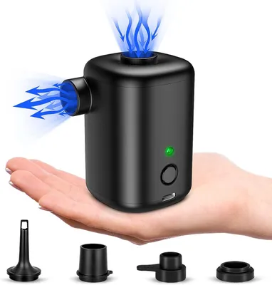 Produktbild von Elektrische Luftpumpe, Akku Luftpumpe, Mini Luftpumpe, 4000mAh Wiederaufladbare, mit 4 Luftdüsen, für Luftmatratze, Schwimmring, Vakuumbeutel