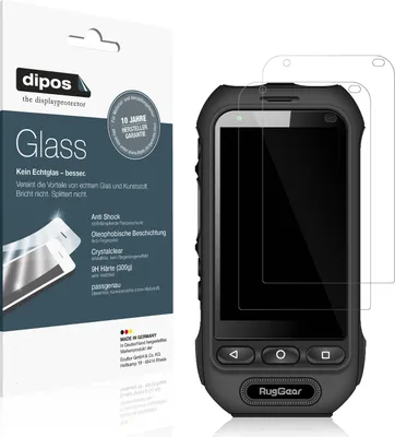 Produktbild von 2x Schutzfolie für RugGear RG360 - Anti-Shock 9H Folie dipos Glass Kunststoffglas