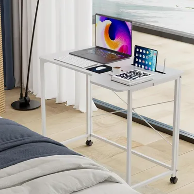 Obrázok produktu pre Písací stôl – pracovný stôl – počítačový stôl – sklopný písací stôl – 90x56x75 cm – robustná oceľová konštrukcia