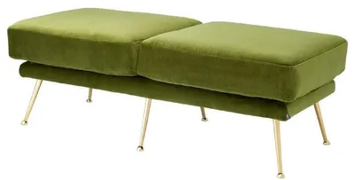 Obrázek produktu pro Casa Padrino lavice zelená / mosazné barvy 125 x 58 x v. 45 cm - nábytek