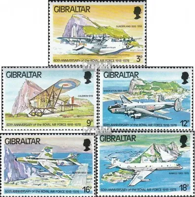 Produktbild von Briefmarken Gibraltar 1978 Mi 378-382 (kompl.Ausg.) postfrisch Flugzeuge