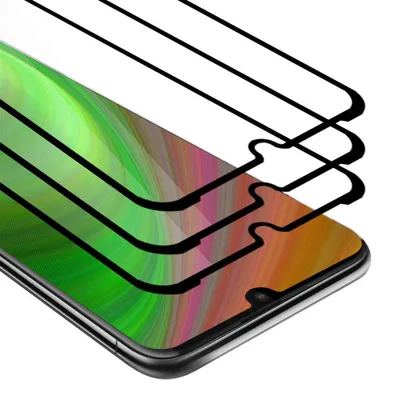 Image de Cadorabo 3x film blindé plein écran pour Motorola MOTO E6 PLUS film de protection en noir verre de protection d'écran tempéré