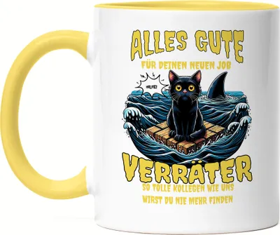 Produktbild von Alles Gute Verräter Tasse gelb Abschiedsgeschenk Kollegen Jobwechsel Lustig Humor