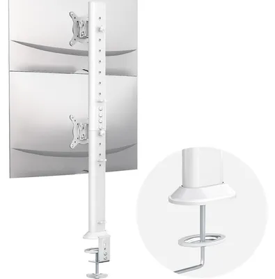 Produktbild von Monitorarm für 2 Monitore 13-34 Zoll C-Klemme Weiß Voll beweglich Ergonomisch
