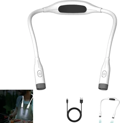 Produktbild von Flexible LED Halslampe zum Lesen mit 3 Lichtfarben,Hals Lesen USB-C Hals Leselampe Buch