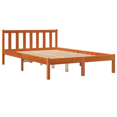 Image de vidaXL Lit en bois massif sans matelas pin brun cireux 140x200 cm