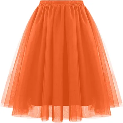 Obrázek produktu pro ASKSA Dámská tylová sukně 50. léta Retro baletní taneční sukně 3 vrstvy Tuetue Rockabilly spodnička Taneční šaty Večerní šaty Příslušenství Karneval Tutu,Oranžová,XL