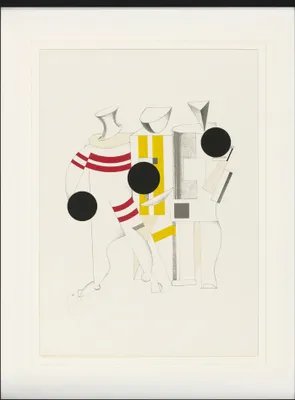 Produktbild von El Lissitzky Gerahmtes Bild Mit Edlem Passepartout | Wand-Bilder | Im Bilderrahmen - Siegœber Die Sonne, Sportsmänner, 1923 (80 x 60 cm)