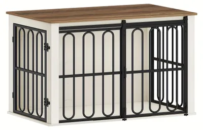 Image de Cage pour chien en bois - Abri pour chien - Enclos pour chien - Maison pour chien - Cage pour chien - Avec portes coulissantes