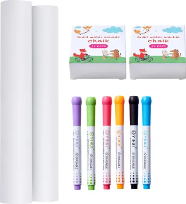 Produktbild von SucceBuy Staffelei-Zubehörset, 32-teiliges Kunst-Malset für Kinder, Kreiden, Marker, Papierrollen, Tischstaffelei-Zubehör, Malzubehör für Kleinkinder, Jungen und Mädchen