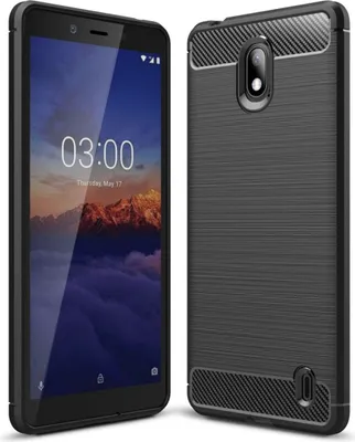 Zdjęcie produktu dla Nokia 1 Plus TPU Case Carbon Fibre Optics Brushed Protective Cover Czarny