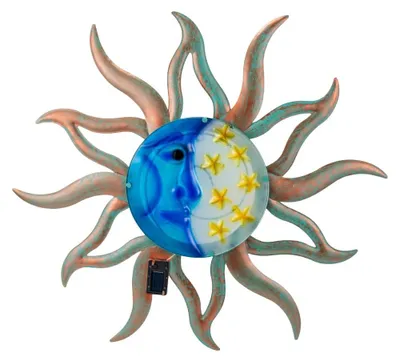 Produktbild von Metallische Wanddekoration: Sonne und Mond