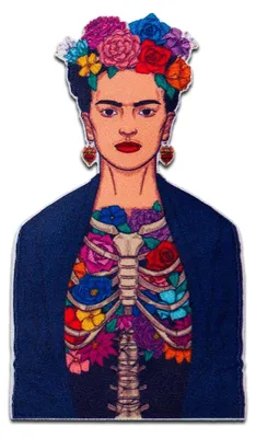 Produktbild von Mono-Quick Frida Kahlo Skelett - Aufnäher, Bügelbild, Aufbügler, Applikationen, Patches, Flicken, zum aufbügeln, Größe: 10,2 x 6 cm