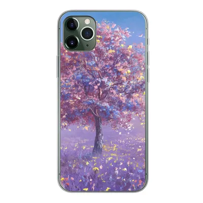 Produktbild von MuchoWow® Handyhülle Schutzhülle Hülle für iPhone 11 Pro Max Baum - Sommer - Rosa Silikon Softcase Handy Hülle - Schutz