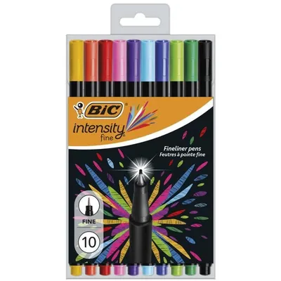 Image de BIC Fineliner Intensity Fine étui plastique de 10 pièces