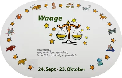 Produktbild von Platzmatte Sternzeichen Waage - Rutschfeste Tischunterlage mit einzigartigem Design in Schwarz - 1 Stück