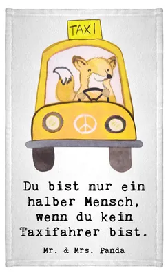 Produktbild von Mr. & Mrs. Panda Handtuch Taxifahrer Herz - Weiß - Geschenk, Frotteehandtuch, Gästetuch, gäste wc, Gästehandtuch Bunt, 30x50