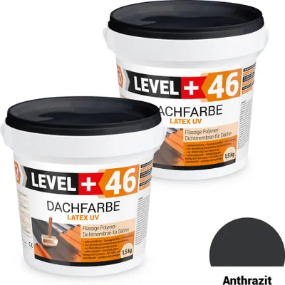 Produktbild von Dachfarbe elastische Sockelfarbe Dachlack UV-beständig Super Flex 3Kg Anthrazit LEVEL+ RM46
