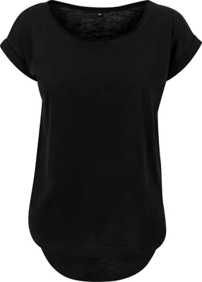 Produktbild von Build Your Brand BY036 | Damen Long Slub Tee / Hinten extra lang geschnitten - Farbe: Black - Größe: M