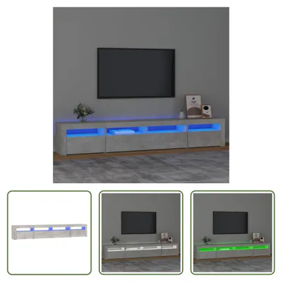 Produktbild von The Living Store TV-Schrank mit LED-Leuchten Betongrau 240x35x40 cm