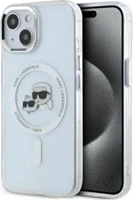 Immagine prodotto di Karl Lagerfeld Klhmp14Shlskch Iphone 14 6.1 Biały/Bianco Custodia rigida Iml Metal Karl&Choupette Head Magsafe