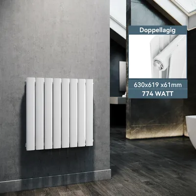 Zdjęcie produktu dla SONNI 630×619mm Biały Dwuwarstwowy grzejnik płytowy Grzejnik pionowy