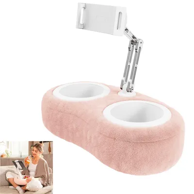 Produktbild von Handy-Halterungen, 360° Verstellbarer Handyhalter, faltbarer Kindleständer mit Snackschale, Smartphone Kissen mit doppelachsigem Arm, 4,7-16,1 Zoll