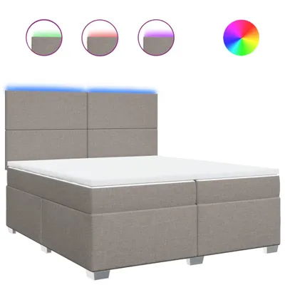 Produktbild von vidaXL Boxspringbett mit Matratze Taupe 200x200 cm Stoff
