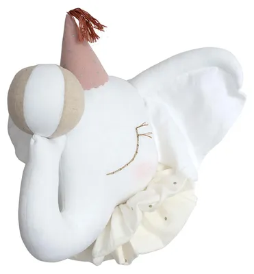 Produktbild von Wandtrophäe Elefant - 45 x 42 cm - Weiß | by SEVIRA KIDS
