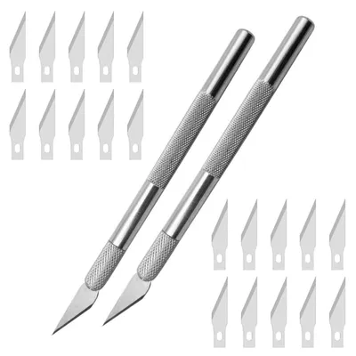 Präzisionsschneider-Set, 2 Stück, 20 Ersatzklingen, 15 mm, Kohlenstoffstahl