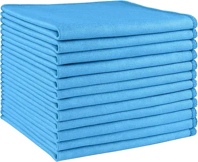 Imagen del producto de Paños de microfibra para la limpieza de cristales, 12 unidades, 30,5 x 30,5 cm, sin pelusa, ideales para ventanas y espejos
