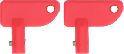 Produktbild von 2 Stück Mini-Batterietrennschalter mit Not-Aus-Schalter, Ersatzschlüssel, für Boote, Autos und LKWs, Rot