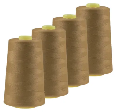 4 x 4572m Polyester Overlock Garn altgold