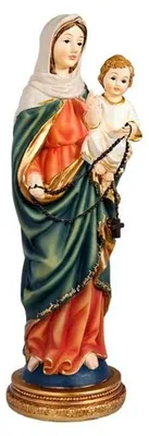 Rosenkranz-Figur, handbemalt, Harz, 31 cm