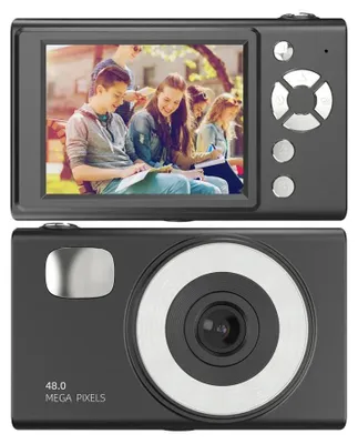 Produktbild von Retro Digitalkamera - 48 MP CCD - HD-Auflösung - Smartphone-Übertragung - Mit 64 GB Speicherkarte - Kompakt und leicht - Für Studenten - Schwarz