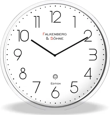Produktbild von Miraval Design Funkwanduhr 30 cm Weiß – Lautloses Quarzuhrwerk, Funkuhr, leise