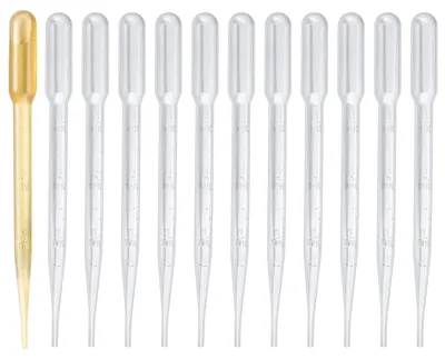 Produktbild von 300 Stück Einwegpipetten, 3 ML Kunststoff Pipetten | Kunststoff transparente Messpipetten, Transferpipetten für Labor, Klassenzimmer, Experiment
