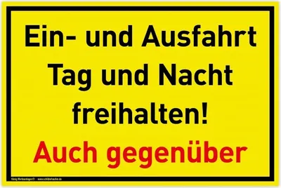 Produktbild von Schild Ein- und Ausfahrt | PVC 30 x 20 cm | Tag und Nacht freihalten Auch geg...