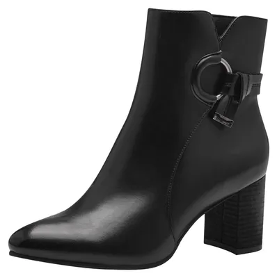 Produktbild von MARCO TOZZI Damen Stiefeletten mit Absatz Vegan Spitz, Schwarz (Black), 38 EU