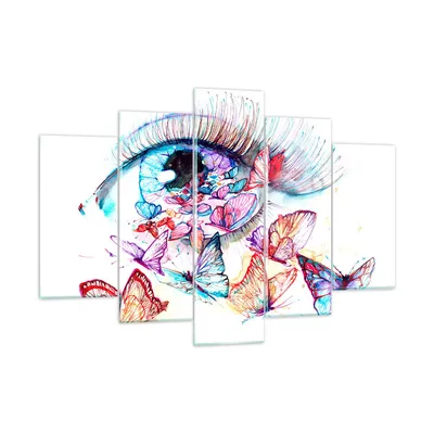 Produktbild von Bilder auf glas - Auge Butterflys Fantasie Fantasie - 150x100cm - Glasbilder - Wandbilder - Kunstdruck - Wanddekoration aus Glas - Glas Bilder - Wandbild auf Glas - GEA150x100-3096