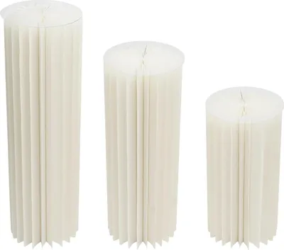Image de Lot de 3 supports pour fleurs - Colonnes/socles ronds - Carton alvéolaire et PVC - Pliable - Autoportant - 60/80/100 cm - Supporte 25 à 30 kg par pièce - Pour la fête des mères - Blanc