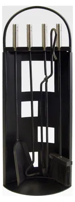 Produktbild von Imex Kamin-Zubehörset, gebogenes Design, rostfrei, 68 x 23 x 14 cm, Schwarz
