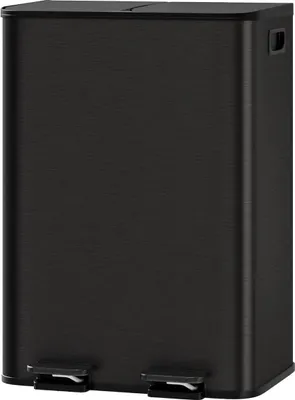 Produktbild von Mülltonne, Duale Fächer, Edelstahl-Design, Schwarz-2x30L