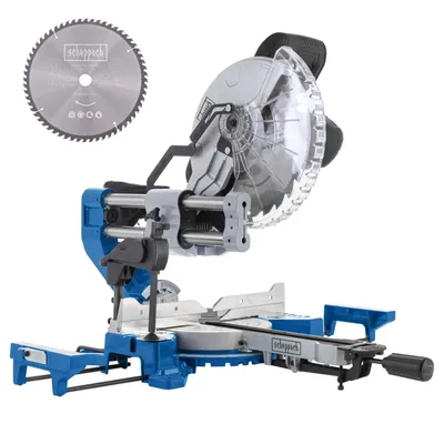 Produktbild von Scheppach Kapp-, Zug- und Gehrungssäge HM255SL - 2000W | 305mm Schnittbreite | 90mm Schnitthöhe | 24Z | LED-Schattenlicht | inkl. 2 Sägeblatt