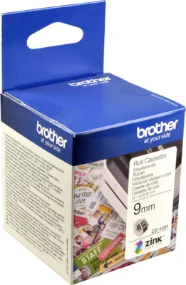 Imagen del producto de Etiquetas adhesivas en rollo para impresora Brother CZ1001 - 9 mm, color blanco